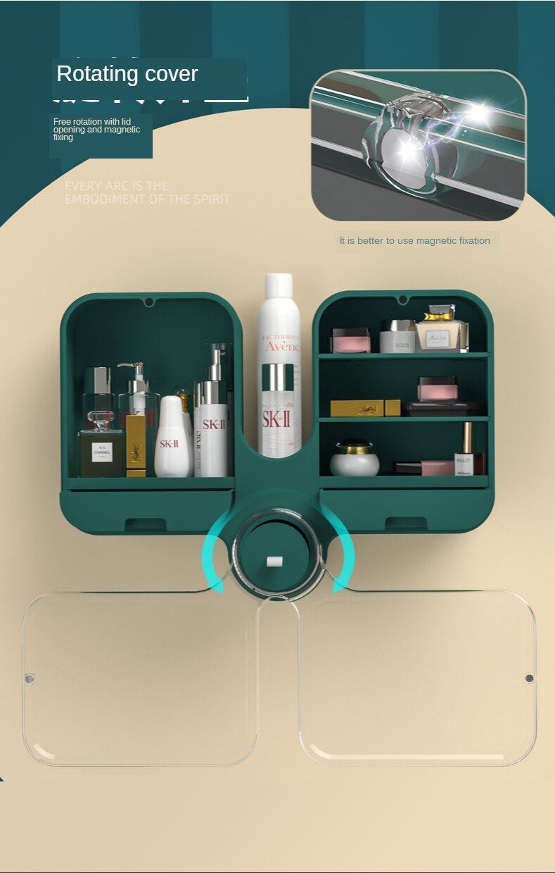 Wall-Mounted Large Capacity Pastel Makeup Organizer Box - Image 2