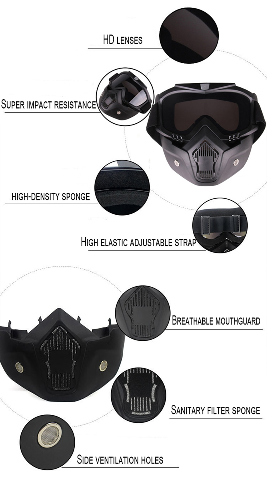 Windproof Motorcycle Snowboard Helmet Goggles - Image 4