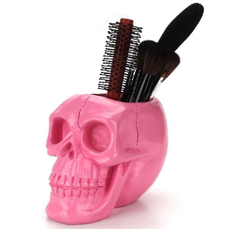 Resin Black Skull Makeup Organizer - Image 4