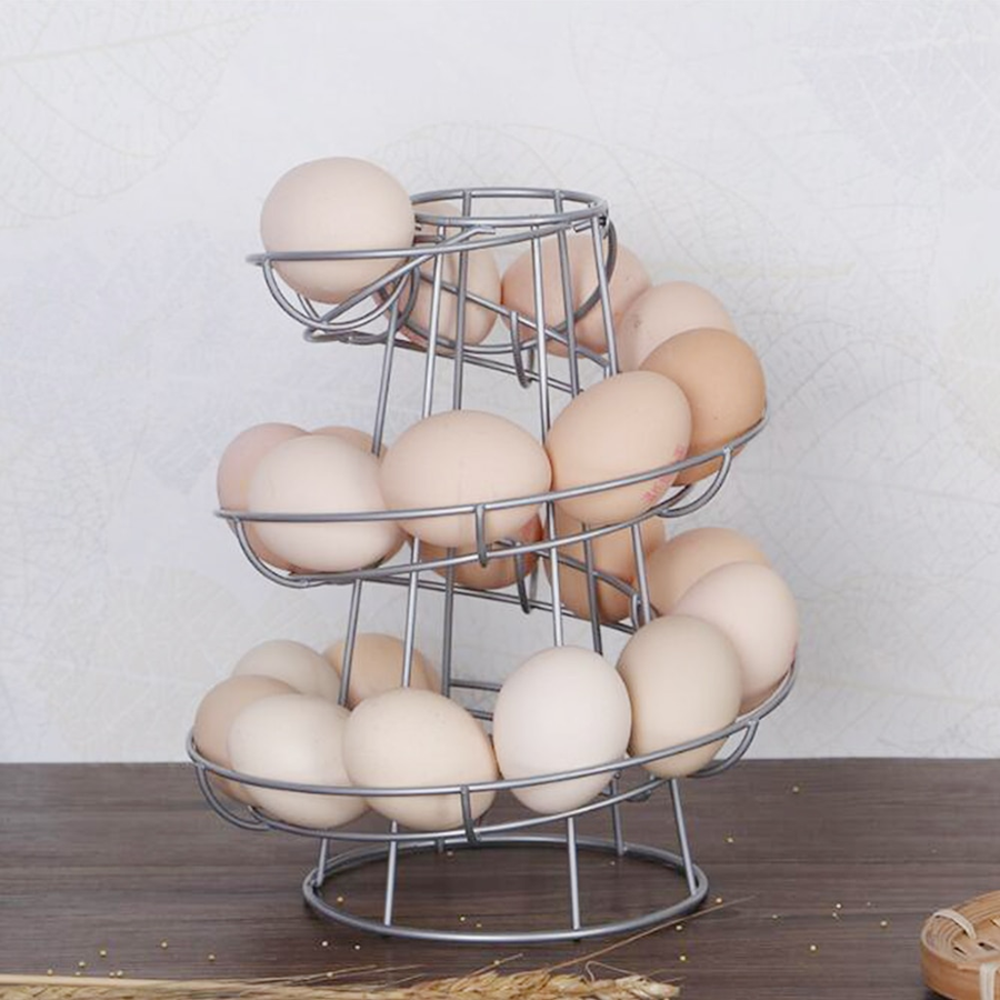 Creative Spiral Egg Dispenser Storage Rack - Image 1