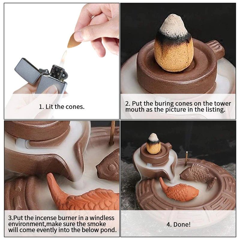 Aromatherapy Creative Ceramic Incense with Stick Holder - Image 6