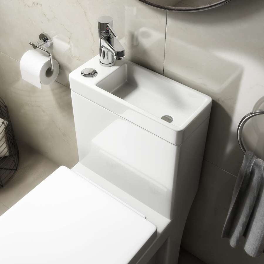 Modern Japanese Toilet Top with Sink on Top - Image 1