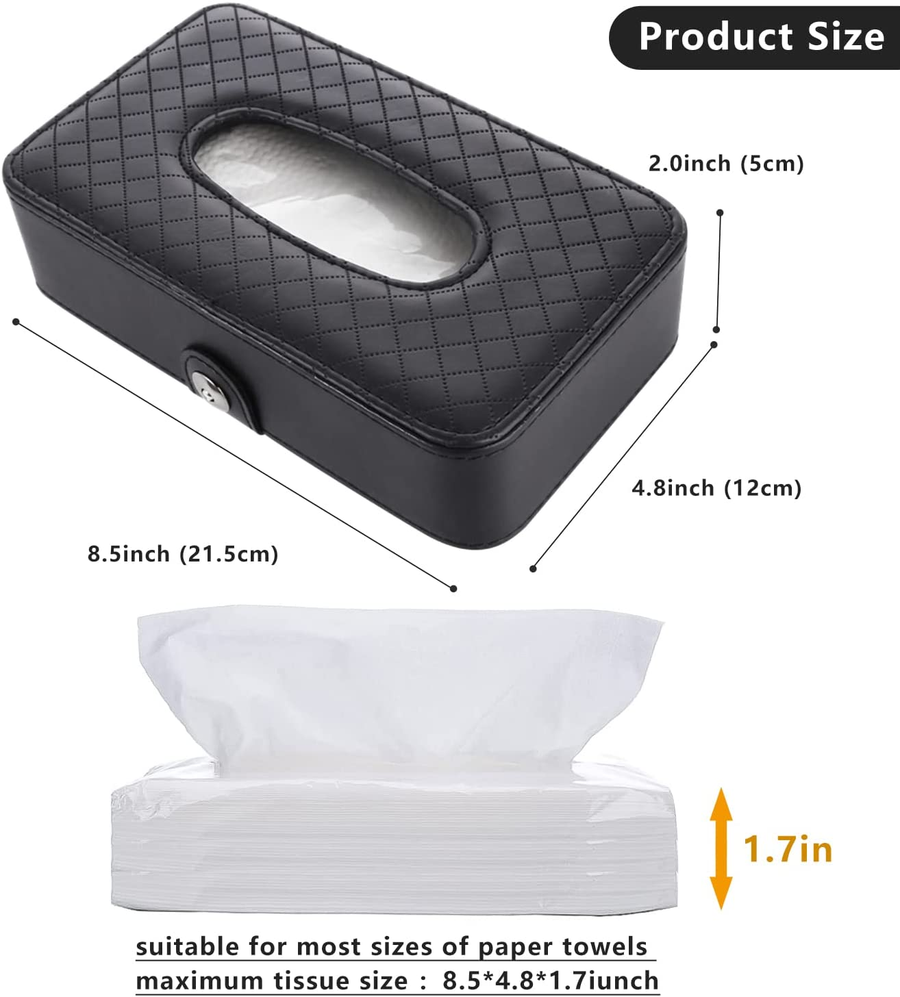 Luxury Leather Hanging Car Tissue Box - Image 7