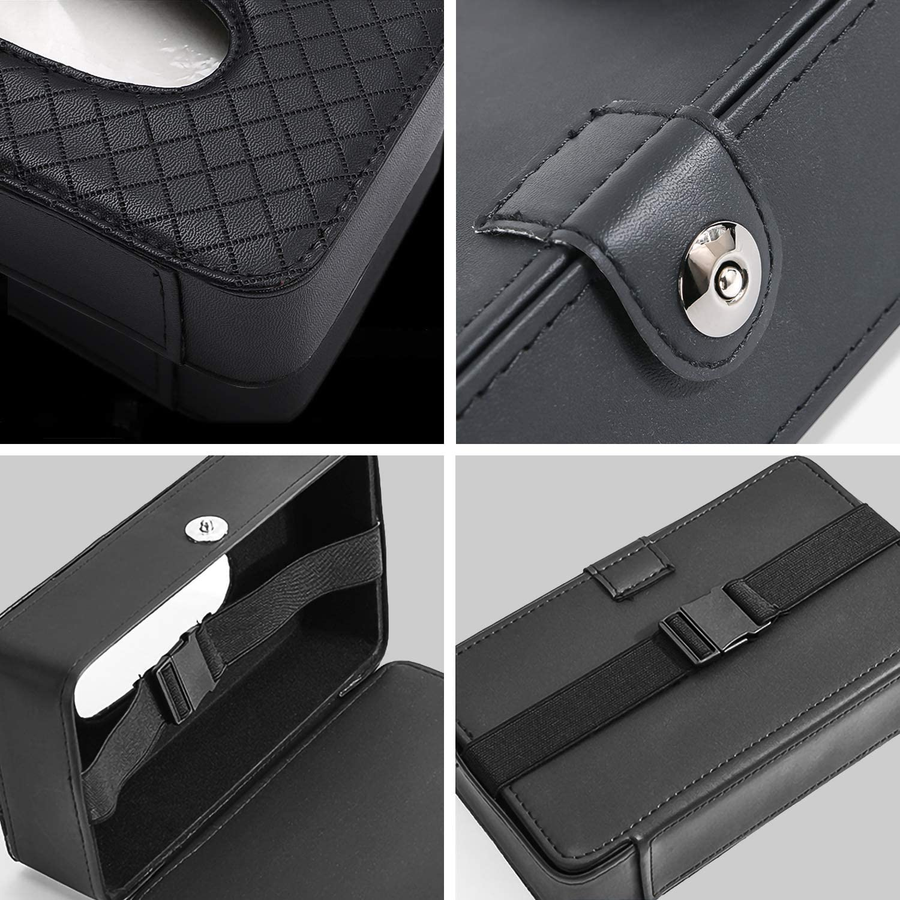 Luxury Leather Hanging Car Tissue Box - Image 1