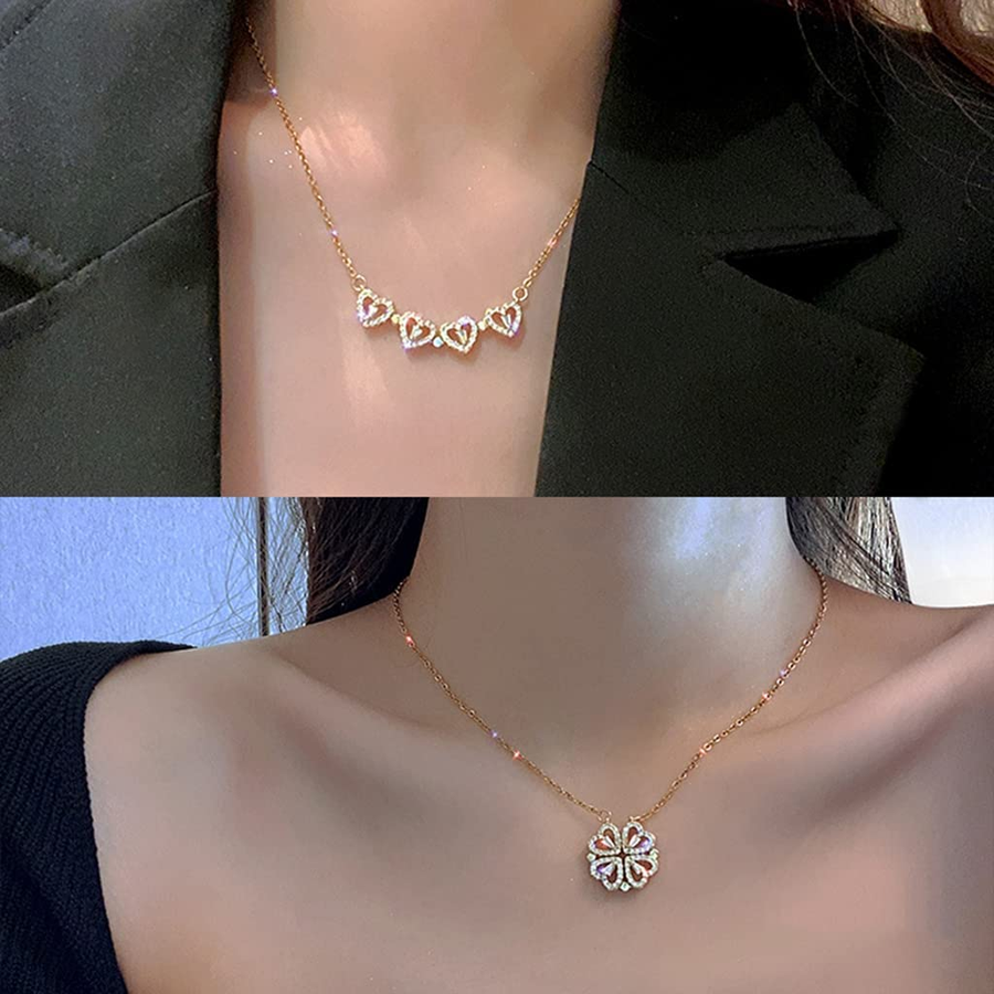 Cute Four Heart Magnet Necklace - Image 4