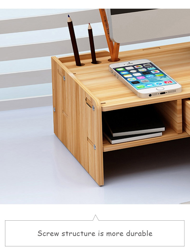 Home Office Wooden Monitor Riser Stand - Image 1