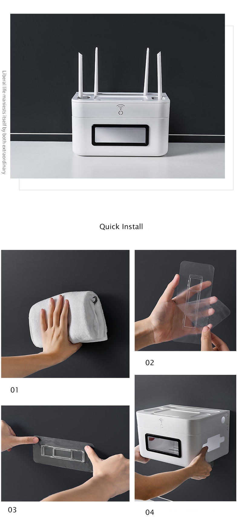 Wall-Mounted Wifi Cable Socket Storage Organizer Box - Image 9