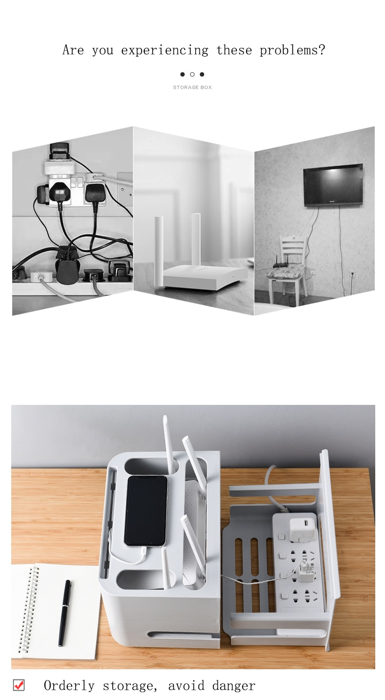 Wall-Mounted Wifi Cable Socket Storage Organizer Box - Image 10