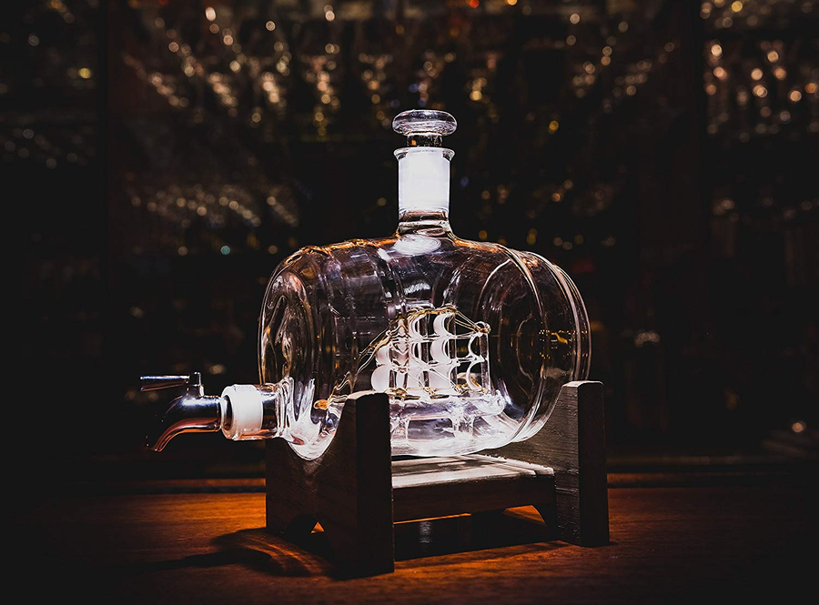 Creative Barrel Ship Whiskey Decanter - Image 1