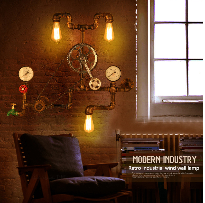 Nordic Loft Style Iron Water Metal Lamp - Image 7