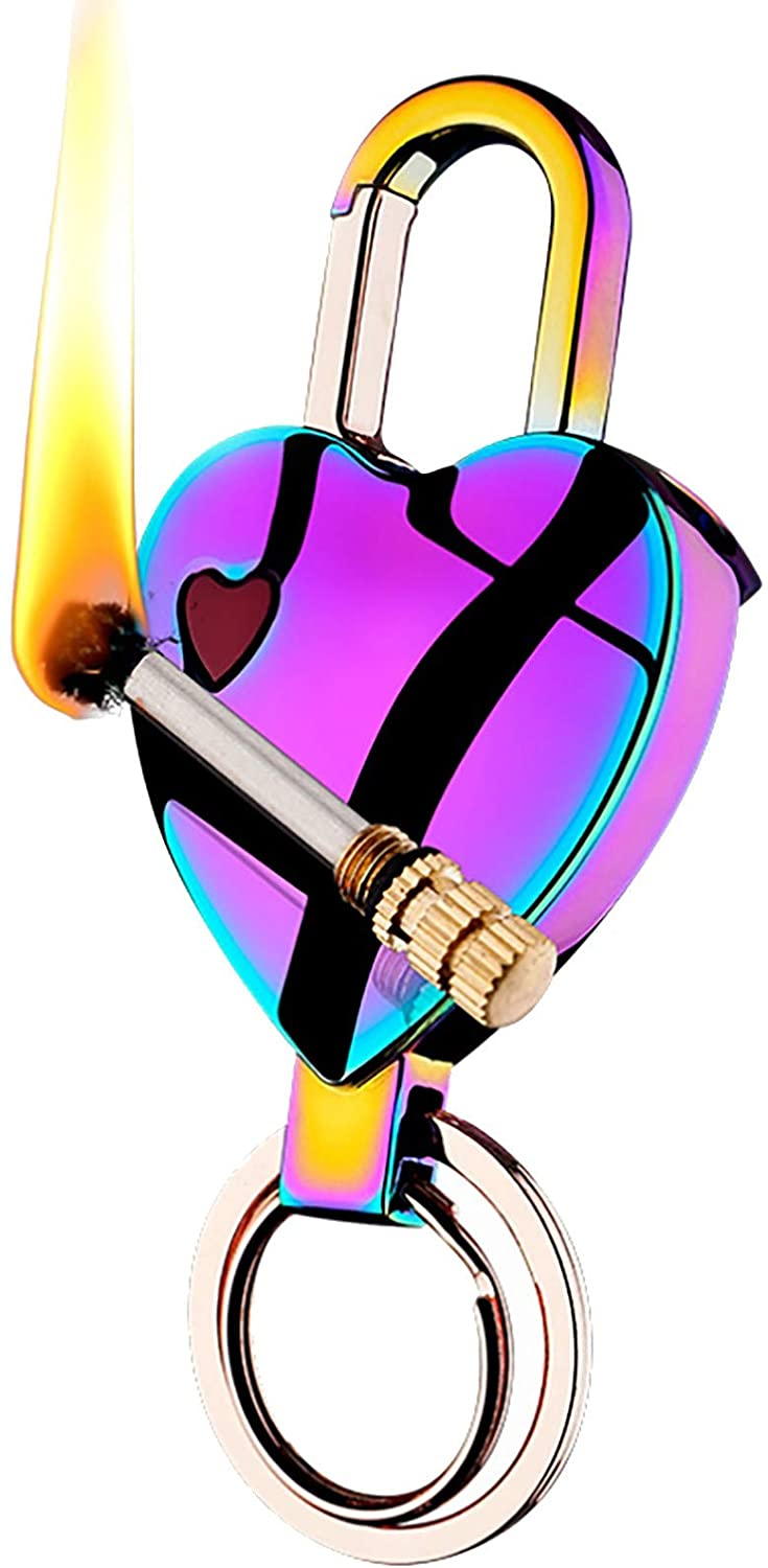 Stylish Heart Permanent Keychain Match Lighter - Image 1