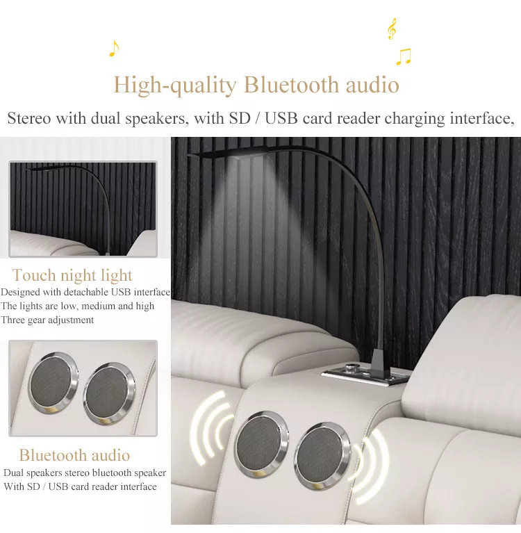 Luxury Leather Multifunctional Modern Bed Frame with Massage Chair - Image 6