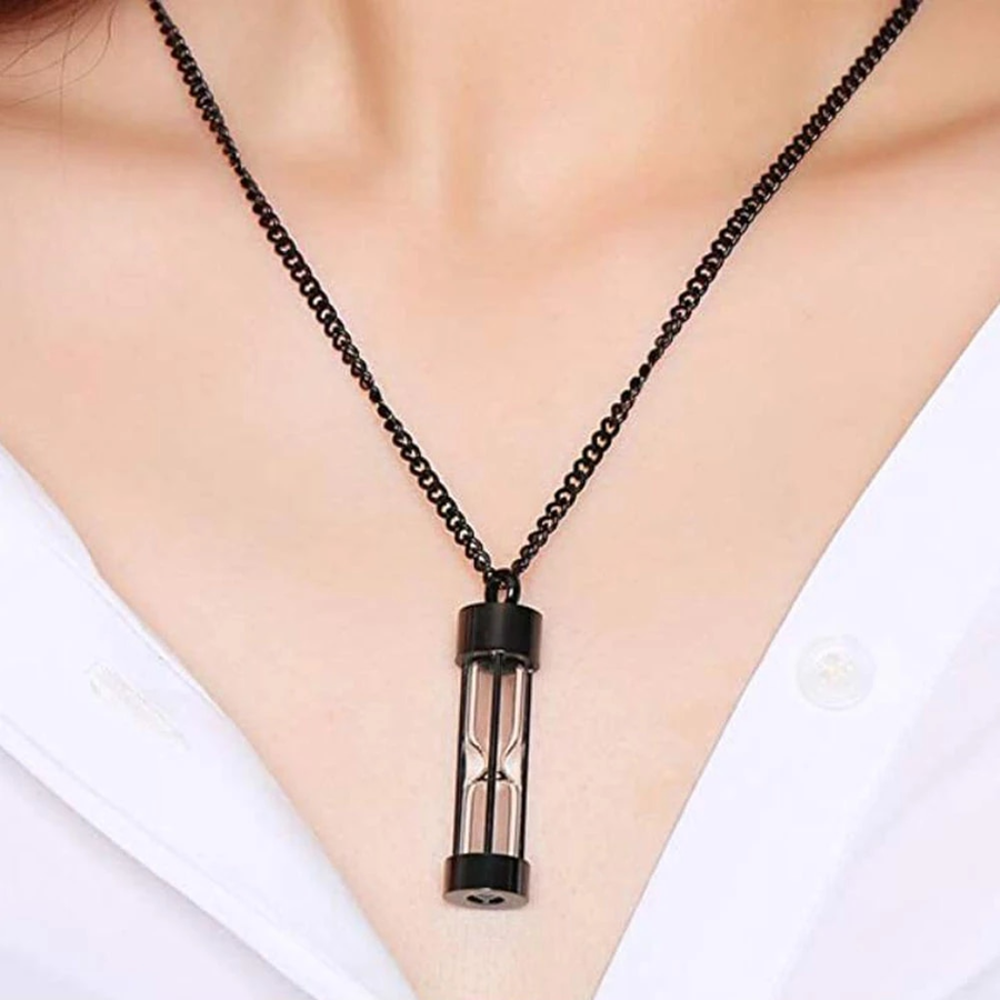 Memory Hourglass Glass Necklace - Image 1