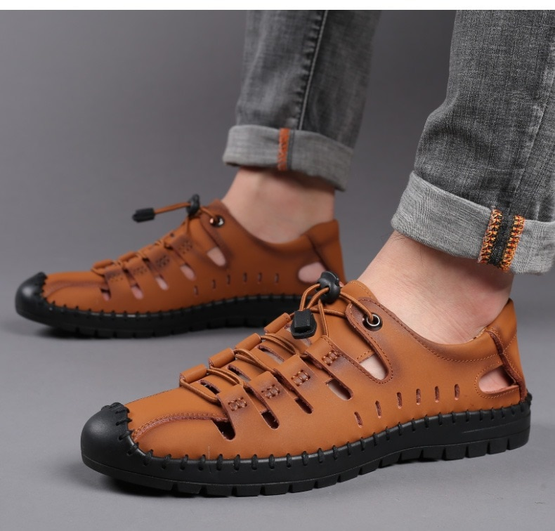 Casual Beach Flexible Leather Sandal - Image 4