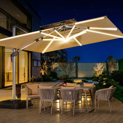 Windproof LED Adjustable Outdoor Umbrella - Image 0