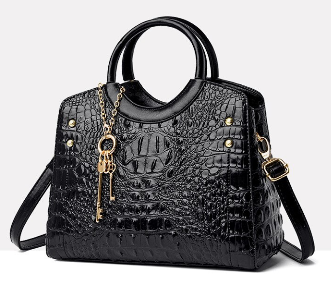 Crocodile Leather Vintage Shoulder Bag - Image 2