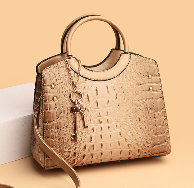 Crocodile Leather Vintage Shoulder Bag - Image 1