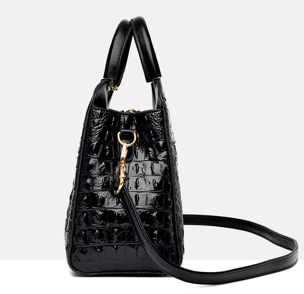 Crocodile Leather Vintage Shoulder Bag - Image 3