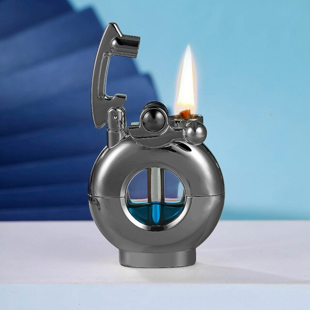 Retro Windproof Transparent Oil Tank Lighter - Image 4