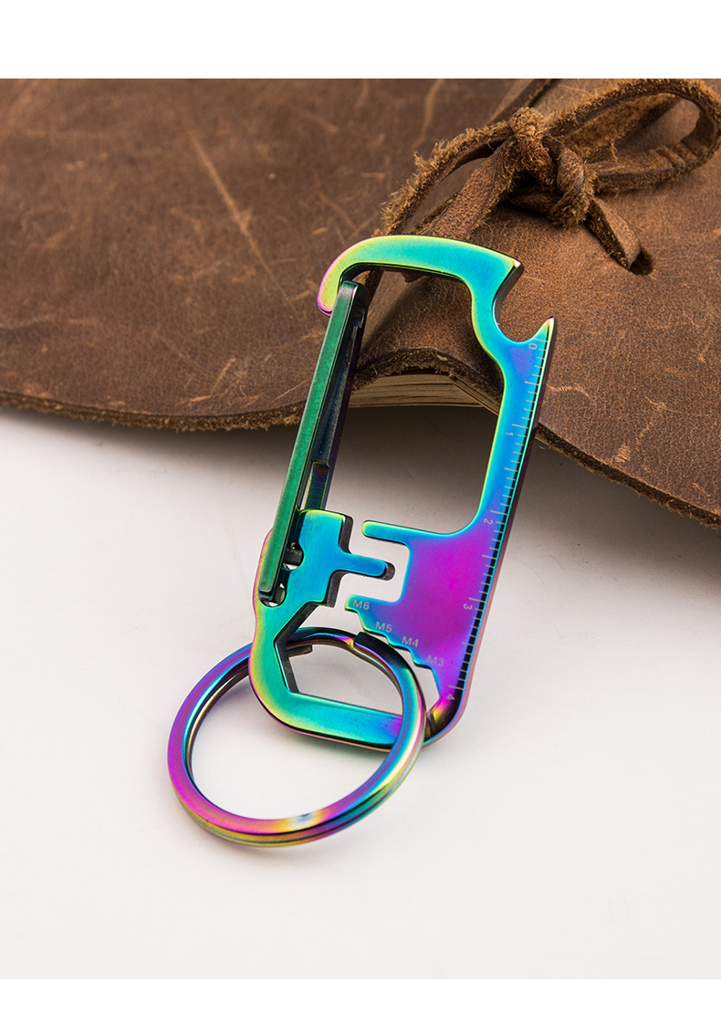 Stainless Steel EDC Multi Tool Bottle Opener Keychain - Image 5