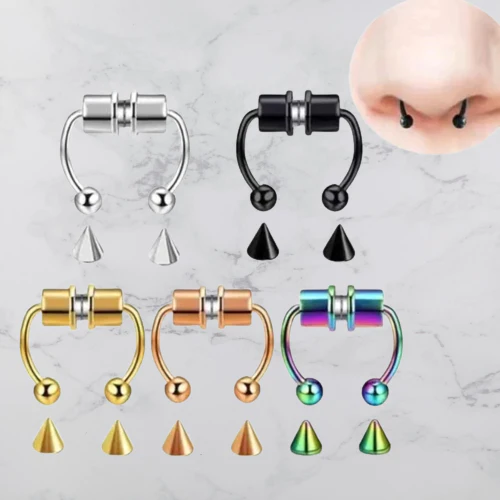 Stainless Steel Magnetic Fake Nose Piercing - Image 0