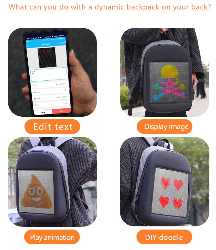 Led Screen Display Wireless Backpack - Image 2
