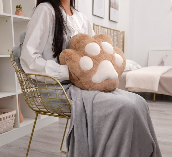 Fluffy Bear Paw Hand Warmer Pillow - Image 3