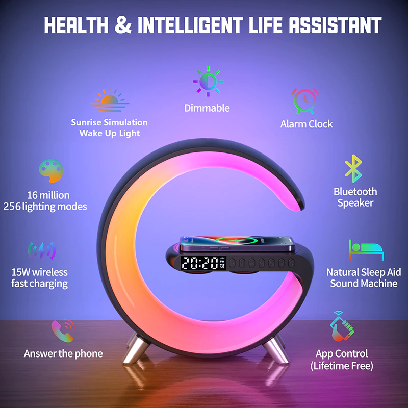 Smart Aurora Wireless Charger Bluetooth Speaker - Image 3