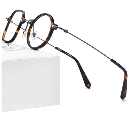 Irregular Shape Geeky Titanium Eyeglasses - Image 7