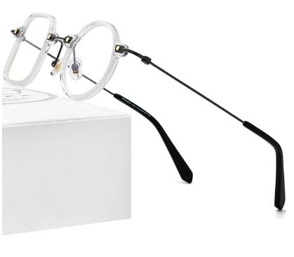 Irregular Shape Geeky Titanium Eyeglasses - Image 8