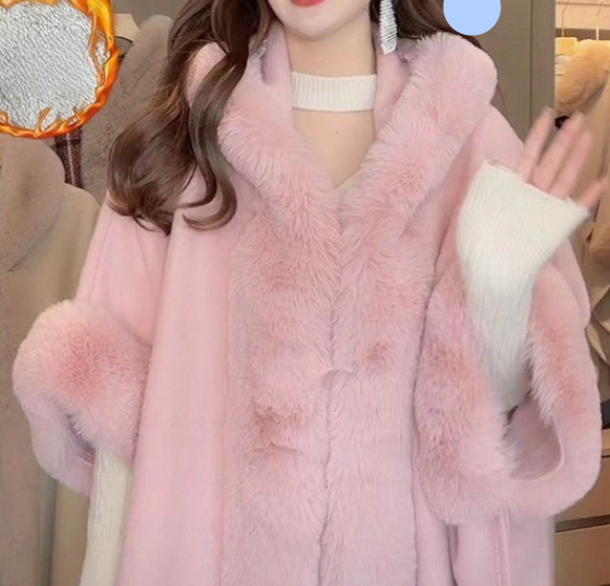 Wearable Blanket Women Lining Long Poncho - Image 4