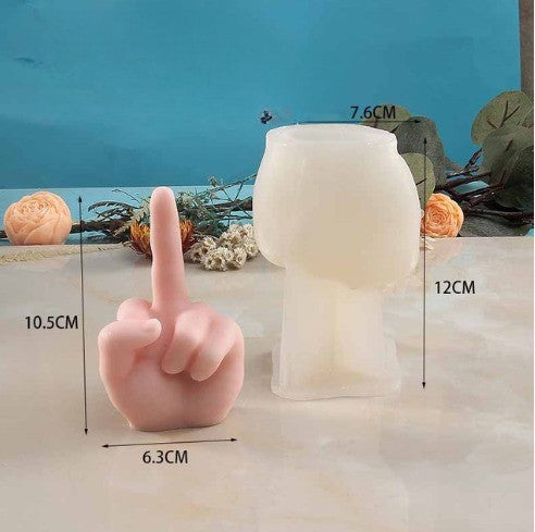 Middle Finger Hand Gestures Artsy Candle DIY Molds - Image 8