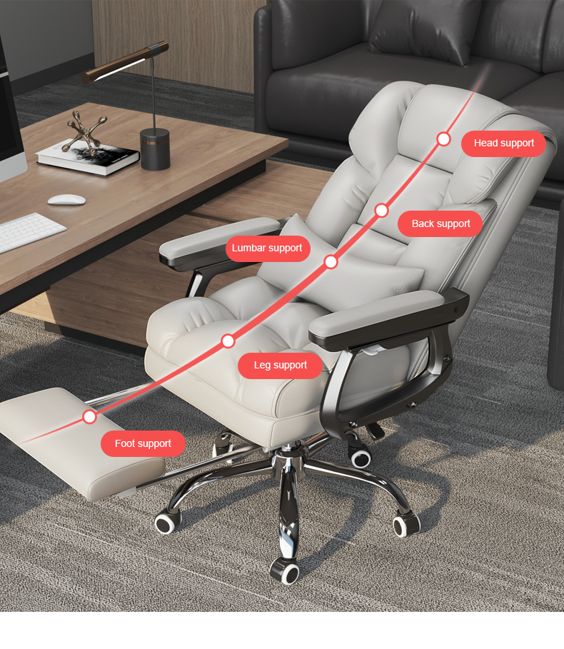 Office Comfort Adjustable Leather Comfy Chair - Image 3