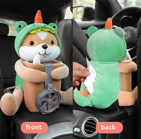 Cute Plush Animals Armrest Tissue Box - Image 4