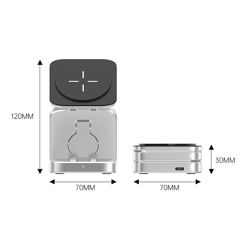 3in1 Magnetic Foldable Wireless Charger Stand Dock - Image 2