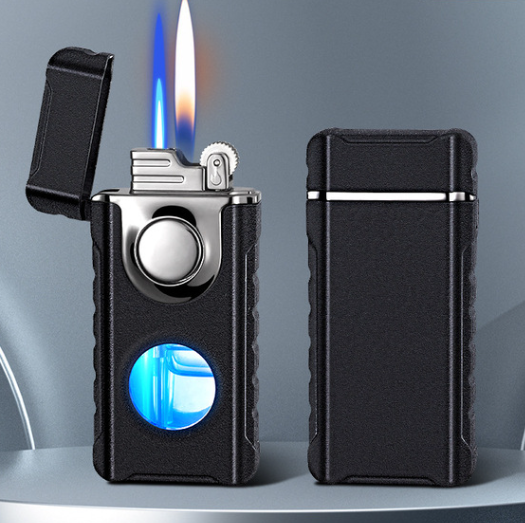 Blue Glow Dual Flame Metal Lighter - Image 8