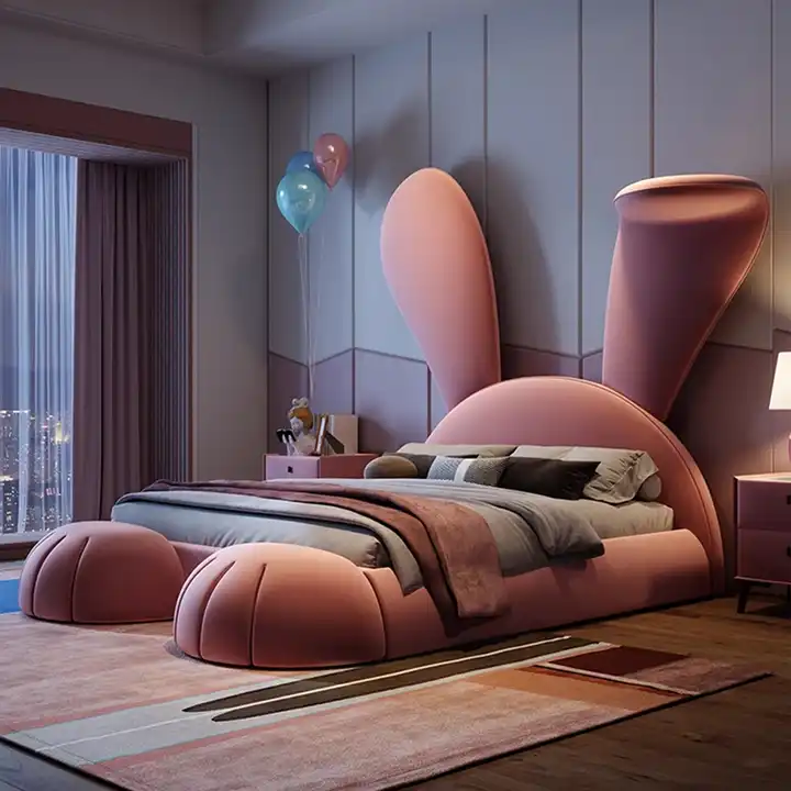Fancy Pink Rabbit Modern Bed - Image 5