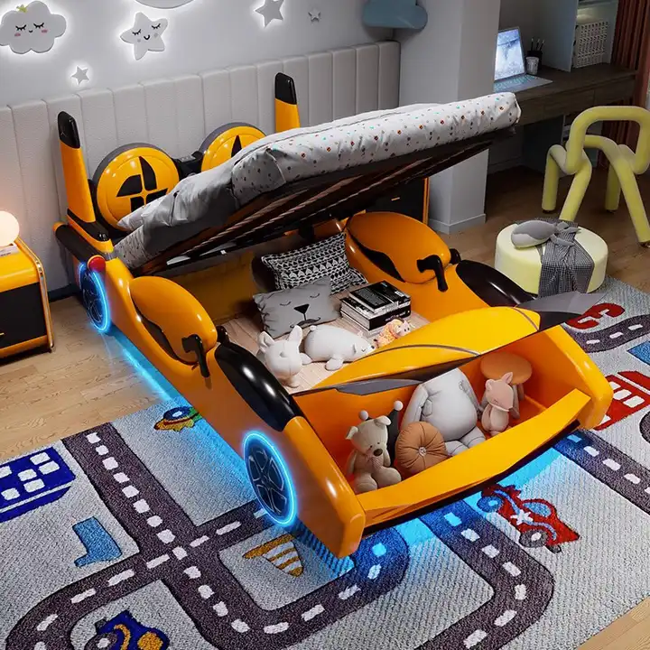 Speed Race Car LED Light Kids Bed - Image 6