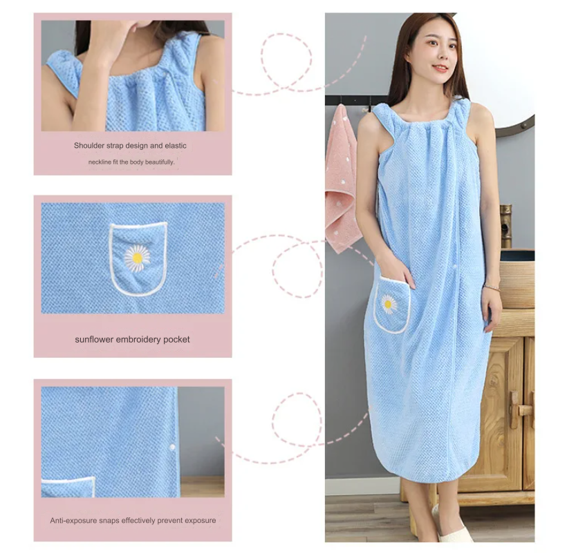 Quick Absorb Velvet Luxury Cute Wearable Bathrobe - Image 3