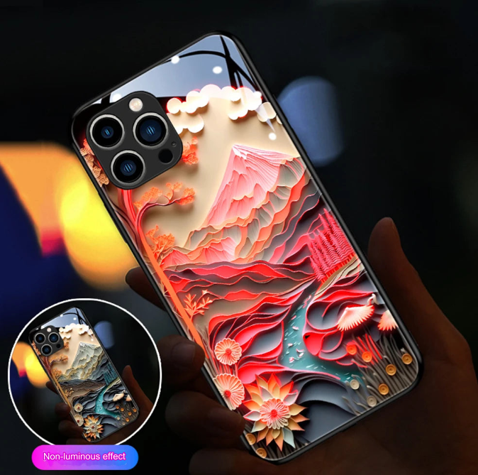 Fuji Mountain Sound-Activated LED Glass iPhone Case - Image 2