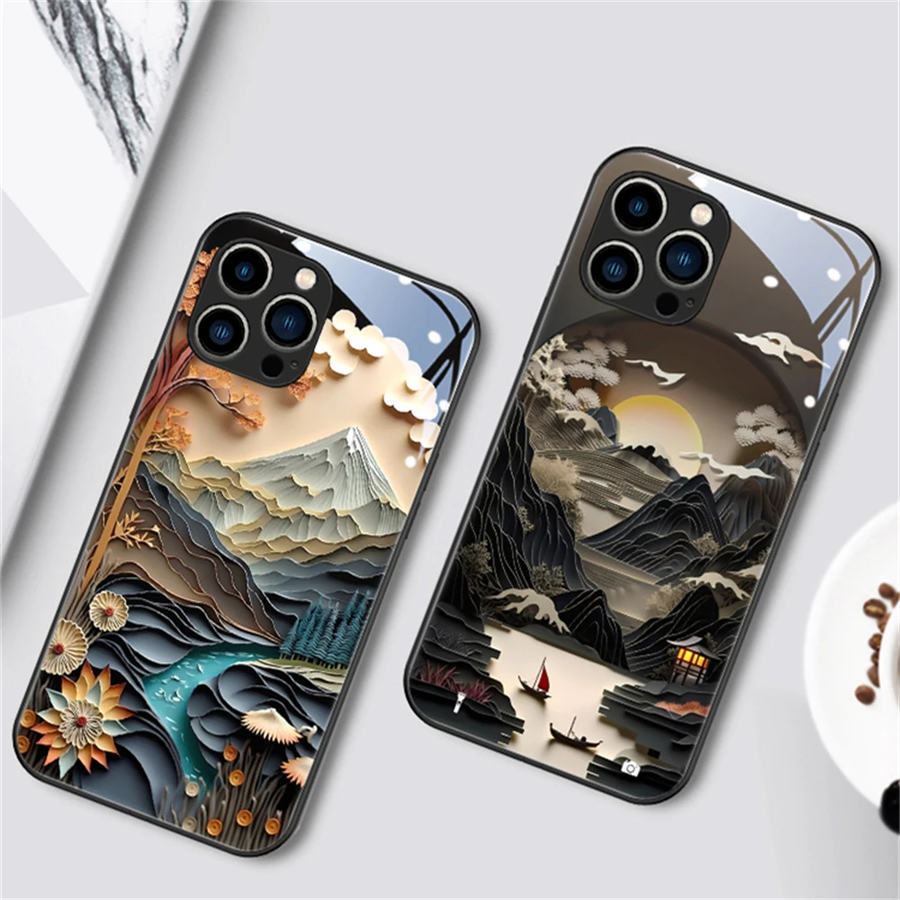 Fuji Mountain Sound-Activated LED Glass iPhone Case - Image 1