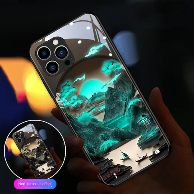 Fuji Mountain Sound-Activated LED Glass iPhone Case - Image 3