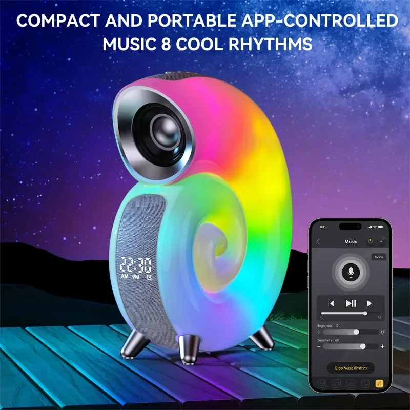 Colorful Sea Shell LED Bluetooth Smart Speaker - Image 1