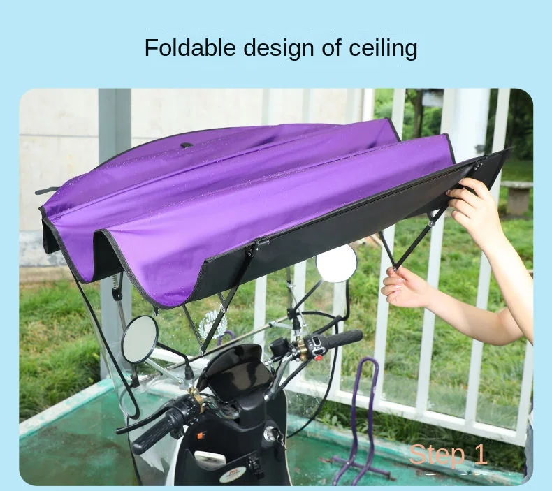 Rain Protection Bike Protective Cover Folding Canopy - Image 1
