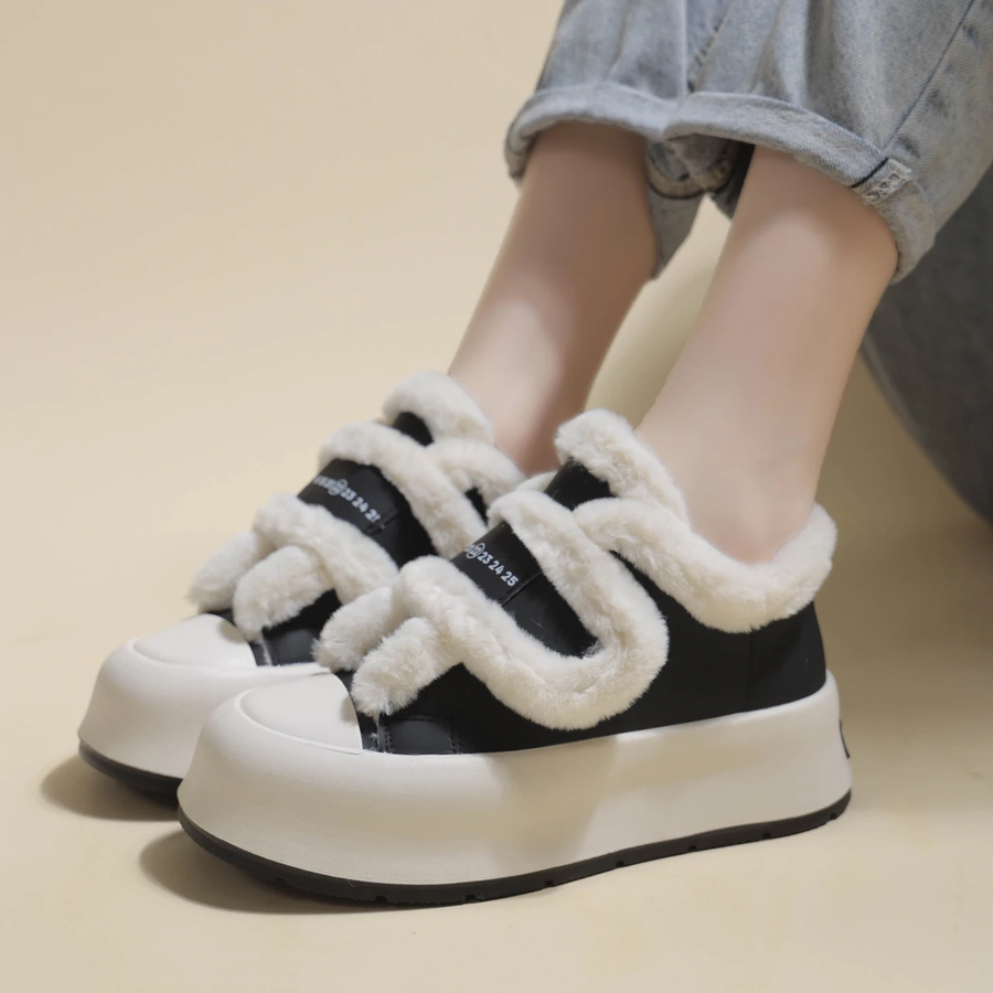 Plush-Lined Elevated Chunky Platform Shoes - Image 9
