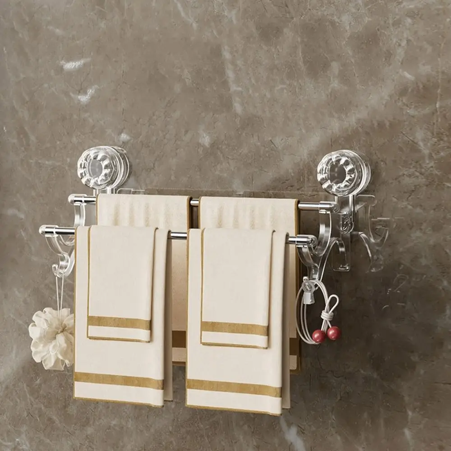 Double Rod Strong Suction Power Towel Rack - Image 1