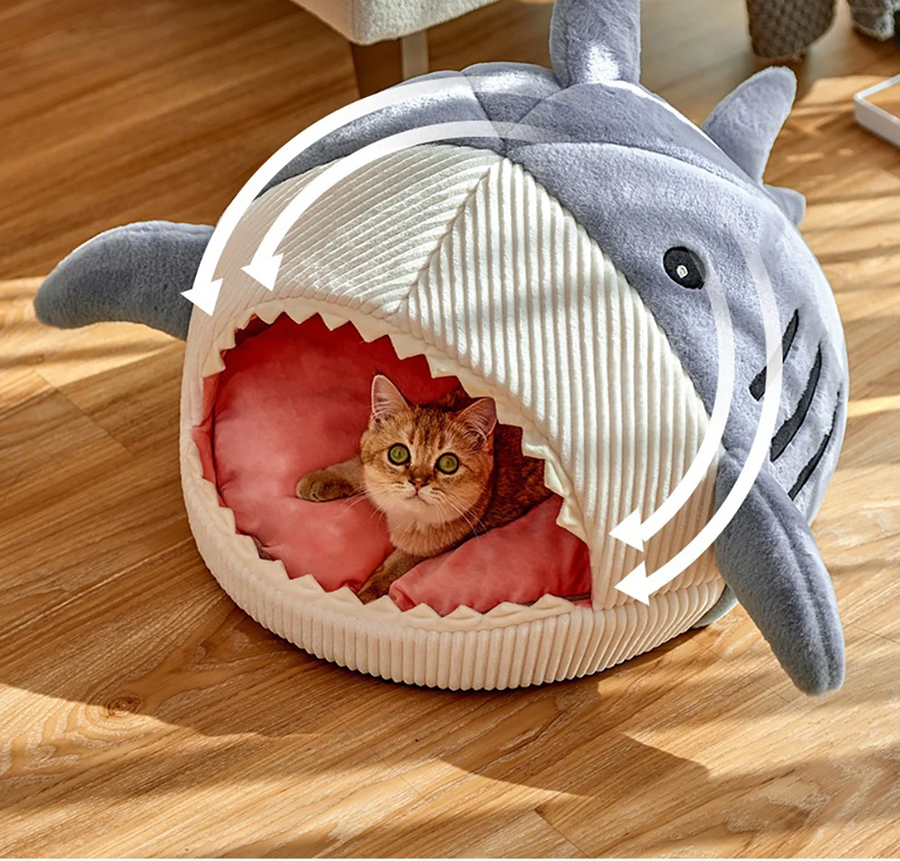 Sleepy Shark Portable Warm Pet House - Image 1