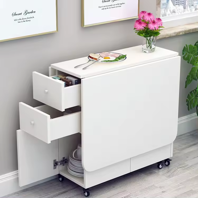 Multifunctional Home Office Extendable Drawers Rolling Storage Cart - Image 1