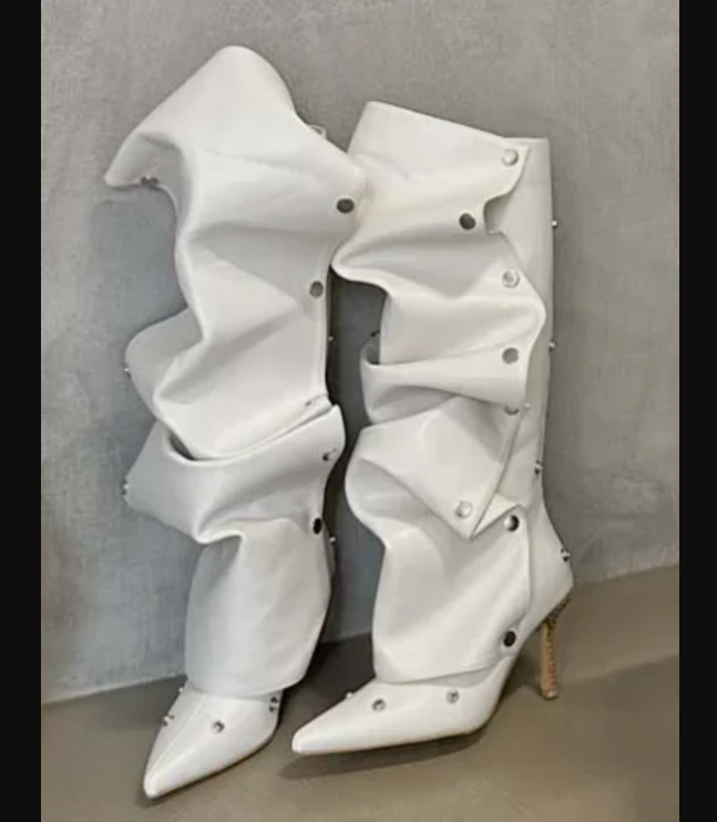 Long Denim Jean Women High Heel Boots - Image 9