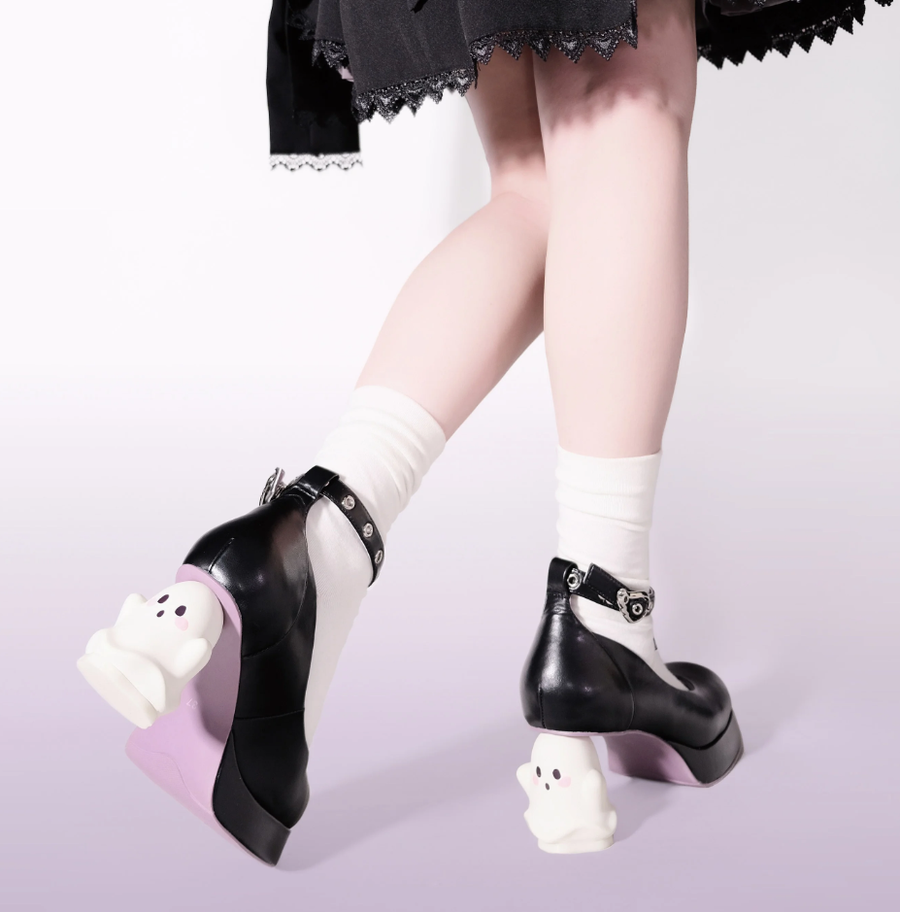 Cute Ghost Spooky Night Out High Heels - Image 1